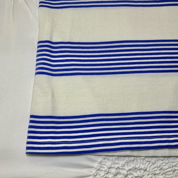 Talbots Plus Blue & White Stripe Balloon Sleeve Top Cotton Modal Spandex 1X - Picture 12 of 16